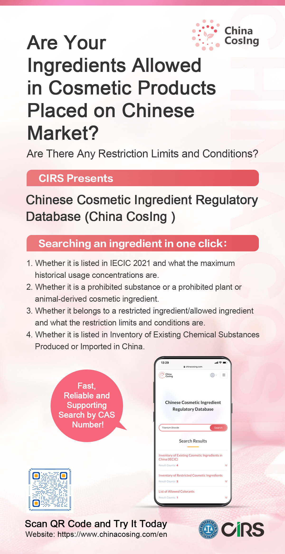 China,CosIng,Ingredient,Regulatory,Database,IECIC,Launch China,CosIng,Ingredient,Regulatory,Database,IECIC,Launch